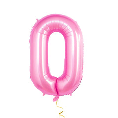 32 Inch Foil Pink Zero Shaped Balloon - Celebrate Milestones in Style!