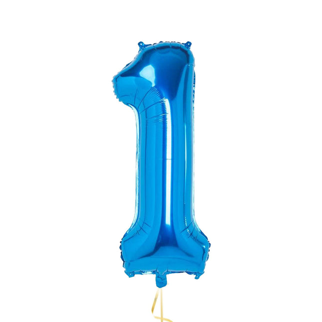 32 Inch Foil Blue One Shaped Balloon - Celebrate First Milestones with Style!