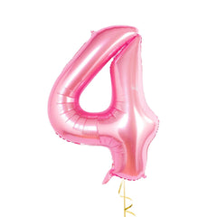 32 Inch Foil Pink Number Four Shaped Balloon - Perfect for Fantastic Four-Year Celebrations!
