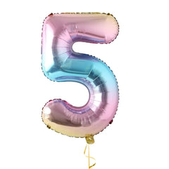 32 Inch Foil Holographic Number Five Shaped Balloon - Five Times the Fun and Sparkle!