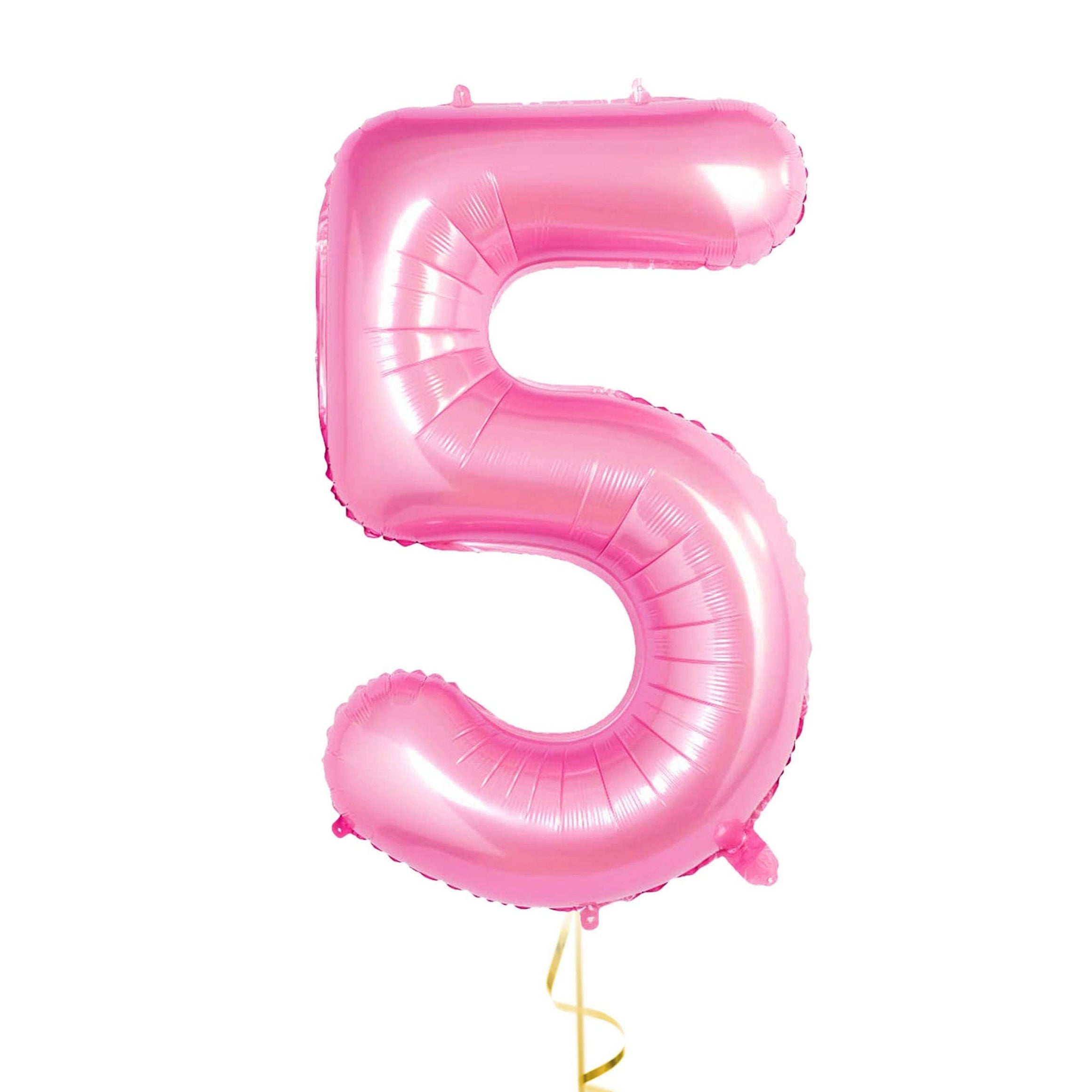32 Inch Foil Pink Number Five Shaped Balloon - Celebrate the Fabulous Fives in Style!