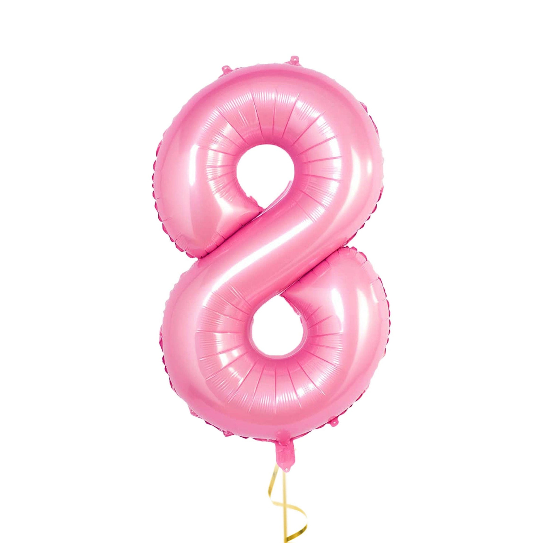 32 Inch Foil Pink Number Eight Shaped Balloon - Celebrate Eight in Style!