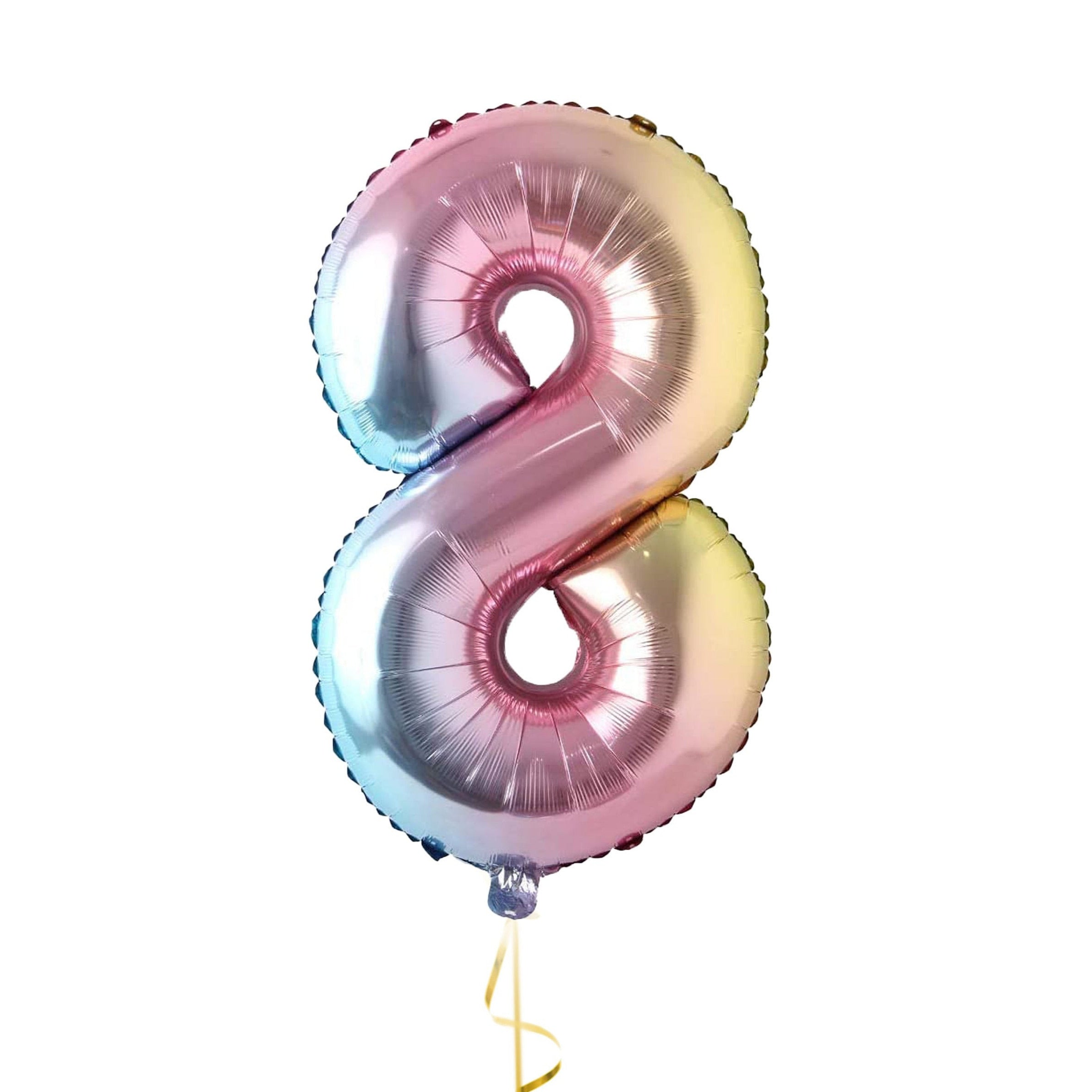 32 Inch Foil Holographic Number Eight Shaped Balloon - Eight Years of Shimmering Celebrations!