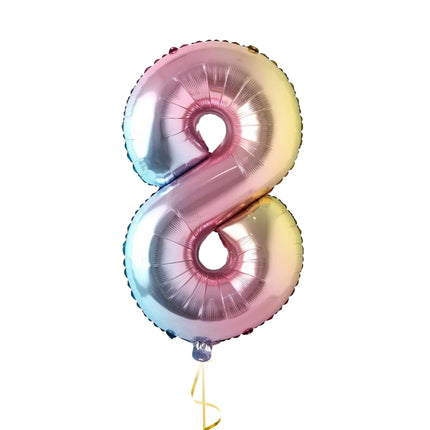 32 Inch Foil Holographic Number Eight Shaped Balloon - Eight Years of Shimmering Celebrations!