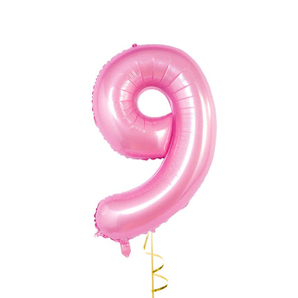 32 Inch Foil Pink Number Nine Shaped Balloon - Perfect for Celebrating Nifty Nines!