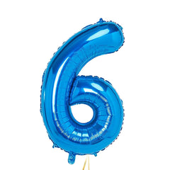 32 Inch Foil Blue Number Six Shaped Balloon - Celebrate Sweet Sixes in Style!