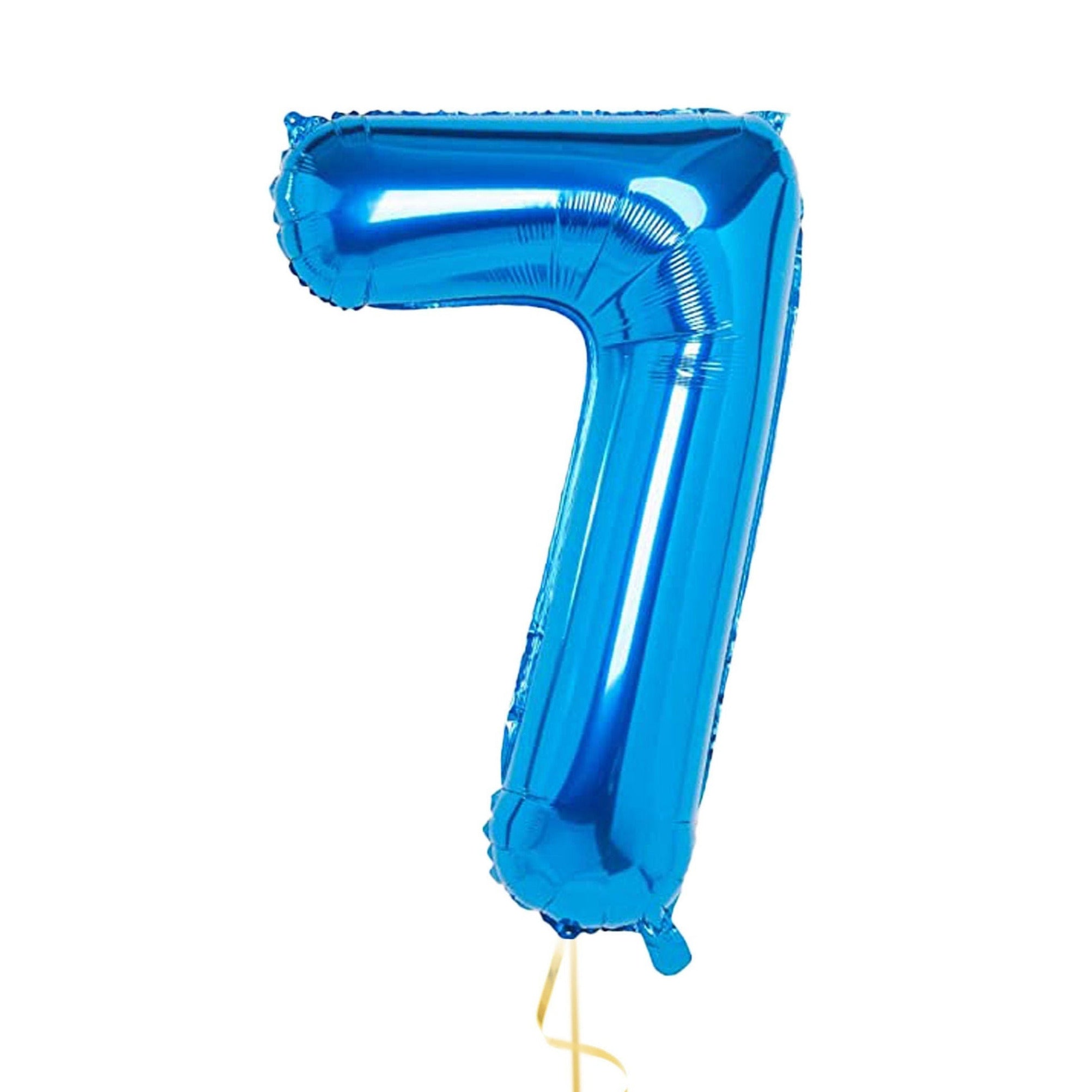 32 Inch Foil Blue Number Seven Shaped Balloon - Perfect for Spectacular Seven Celebrations!