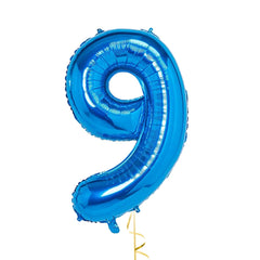 32 Inch Foil Blue Number Nine Shaped Balloon - Perfect for Nifty Nine-Year-Old Celebrations!