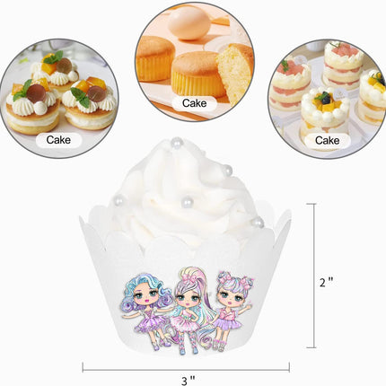 10 Pcs Cute Dolls Cupcake Wrappers - Perfect for Themed Parties and Special Occasions!