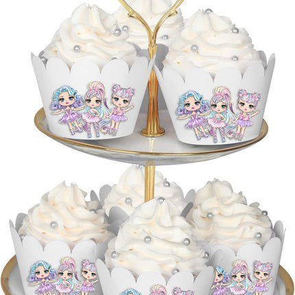 10 Pcs Cute Dolls Cupcake Wrappers - Perfect for Themed Parties and Special Occasions!