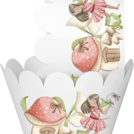 10 Pcs Fairy Cupcake Wrappers - Enchanting Garden Fairies Design for Magical Celebrations!