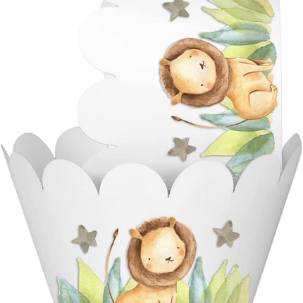 Baby Jungle Animals Cupcake Wrappers - Set of 10, Perfect for Safari-Themed Parties & Celebrations!