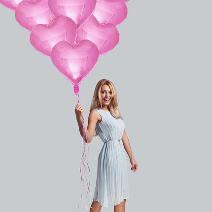 18 Inch Foil Pink Heart Balloons - Romantic and Charming Decor for Special Occasions!