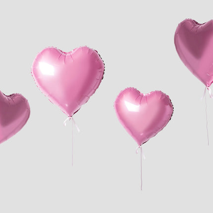 18 Inch Foil Pink Heart Balloons - Romantic and Charming Decor for Special Occasions!