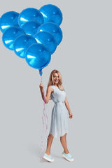 18 Inch Foil Blue Round Balloons - Perfect for Celebrations and Decorations!