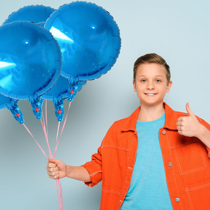 18 Inch Foil Blue Round Balloons - Perfect for Celebrations and Decorations!