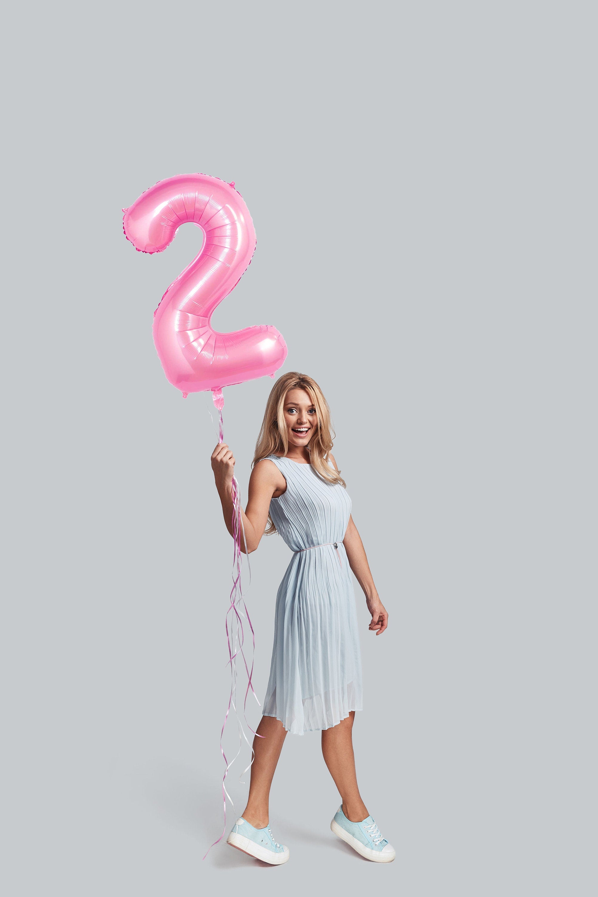 32 Inch Foil Pink Two Shaped Balloon - Celebrate Turning Two in Style!