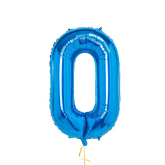 32 Inch Foil Blue Zero Shaped Balloon - Perfect for Milestone Celebrations!