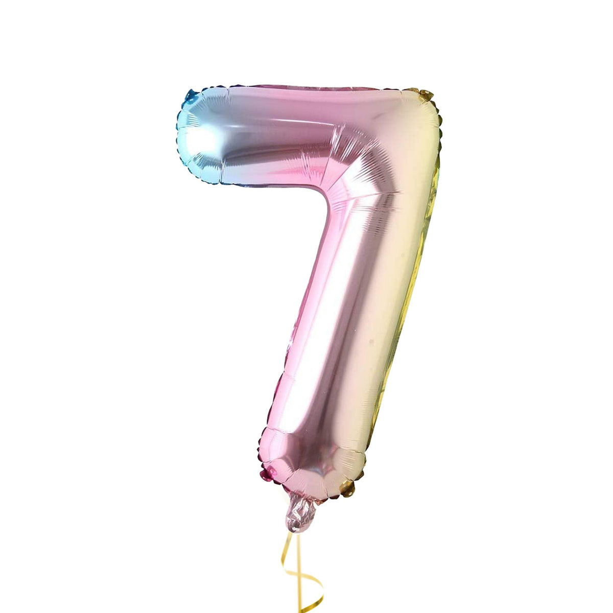 32 Inch Foil Holographic Number Seven Shaped Balloon - Seven Years Brighter!