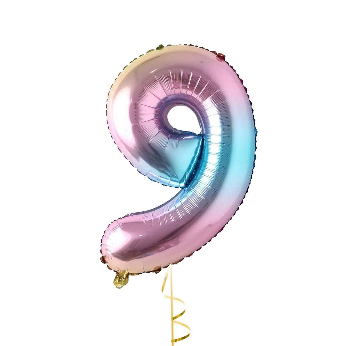 32 Inch Foil Holographic Number Nine Shaped Balloon - Nine-Year Celebrations Shine Brighter!